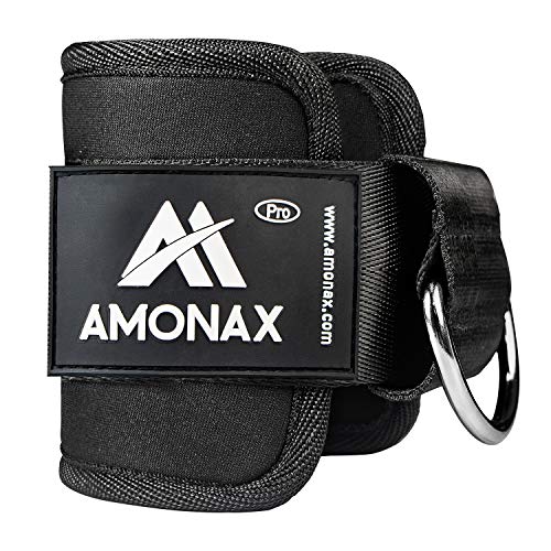 Amonax tobillera para polea (acolchado) para piernas y tobillos, correas tobillos gym cable maquinas, gimnasio, fitness - mujeres y hombres