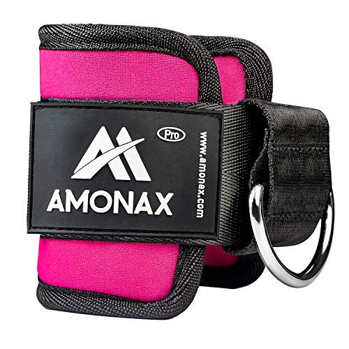 Amonax tobillera para polea (acolchado) para piernas y tobillos, correas tobillos gym cable maquinas, gimnasio, fitness - mujeres y hombres