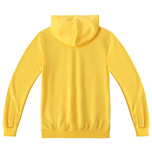 amropi Chándal Niños 2 Piezas Set Sudadera con Capucha y Pantalones Deportivo Jogging Adolescentes Conjunto Ropa (Amarillo,12-14 años)