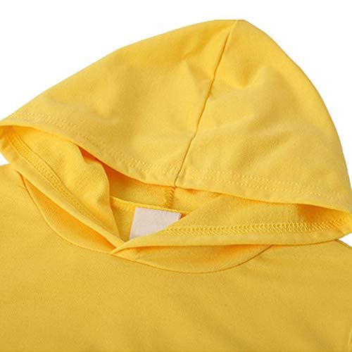 amropi Chándal Niños 2 Piezas Set Sudadera con Capucha y Pantalones Deportivo Jogging Adolescentes Conjunto Ropa (Amarillo,12-14 años)