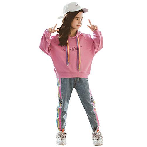amropi NiƱa ChƔndales Sudadera con Capucha y Pantalones Vaqueros 2 Piezas Conjunto de Ropa Rosa Azul,11-12 aƱos amropi NiƱa ChƔndales Sudadera con Capucha y Pantalones Vaqueros 2 Piezas Conjunto de Ropa Rosa Azul,11-12 aƱos