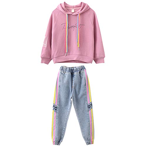 amropi NiƱa ChƔndales Sudadera con Capucha y Pantalones Vaqueros 2 Piezas Conjunto de Ropa Rosa Azul,11-12 aƱos amropi NiƱa ChƔndales Sudadera con Capucha y Pantalones Vaqueros 2 Piezas Conjunto de Ropa Rosa Azul,11-12 aƱos