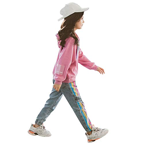 amropi NiƱa ChƔndales Sudadera con Capucha y Pantalones Vaqueros 2 Piezas Conjunto de Ropa Rosa Azul,11-12 aƱos amropi NiƱa ChƔndales Sudadera con Capucha y Pantalones Vaqueros 2 Piezas Conjunto de Ropa Rosa Azul,11-12 aƱos