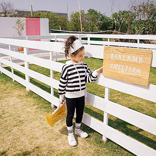 amropi Niña Raya Deportivos Conjunto de Ropa Chaqueta Sudadera Tops y Trotar Pantalones 2 Piezas Trajes por 4-15 años(Blanco Negro,7-8 años)