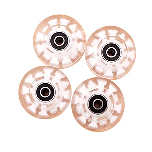 Amusingtao Ller Skate Ruedas 4pcs Ligeras Doble con LED Patinaje Accesorios Poliuretano Exterior Luminoso con Bankll Juego Video Transparente Deslizante para Adultos Niños (Blanco) - Rosa, Free Size Amusingtao Ller Skate Ruedas 4pcs Ligeras Doble con LED Patinaje Accesorios Poliuretano Exterior Luminoso con Bankll Juego Video Transparente Deslizante para Adultos Niños (Blanco) - Rosa, Free Size