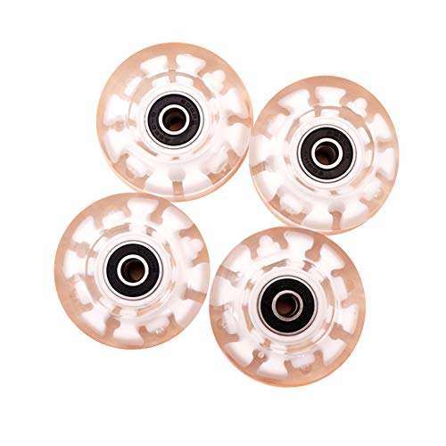 Amusingtao Ller Skate Ruedas 4pcs Ligeras Doble con LED Patinaje Accesorios Poliuretano Exterior Luminoso con Bankll Juego Video Transparente Deslizante para Adultos Niños (Blanco) - Rosa, Free Size Amusingtao Ller Skate Ruedas 4pcs Ligeras Doble con LED Patinaje Accesorios Poliuretano Exterior Luminoso con Bankll Juego Video Transparente Deslizante para Adultos Niños (Blanco) - Rosa, Free Size