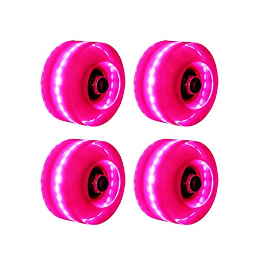 Amusingtao Ller Skate Ruedas 4pcs Ligeras Doble con LED Patinaje Accesorios Poliuretano Exterior Luminoso con Bankll Juego Video Transparente Deslizante para Adultos Niños (Blanco) - Rosa, Free Size Amusingtao Ller Skate Ruedas 4pcs Ligeras Doble con LED Patinaje Accesorios Poliuretano Exterior Luminoso con Bankll Juego Video Transparente Deslizante para Adultos Niños (Blanco) - Rosa, Free Size