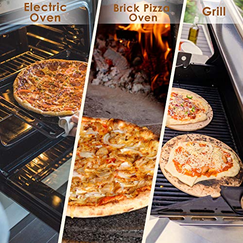 Amzdeal Juego de Piedra para Pizza y Pala - Piedra de Cordierita para Horno con Pala de Bambú, Bandeja para Parrilla o Grill, Set de Pizza Stone para Pollo, Pan o Galleta 30*38*1.5 CM Amzdeal Juego de Piedra para Pizza y Pala - Piedra de Cordierita para Horno con Pala de Bambú, Bandeja para Parrilla o Grill, Set de Pizza Stone para Pollo, Pan o Galleta 30*38*1.5 CM