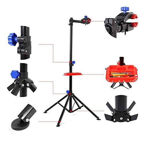 amzdeal Soporte Caballete de reparación de Bicicletas Soporte de Reparar Bici Altura Ajustable115cm-170cm, Soporte para Reparar Bicicleta Girando hasta 360 °,Nueva versión amzdeal Soporte Caballete de reparación de Bicicletas Soporte de Reparar Bici Altura Ajustable115cm-170cm, Soporte para Reparar Bicicleta Girando hasta 360 °,Nueva versión
