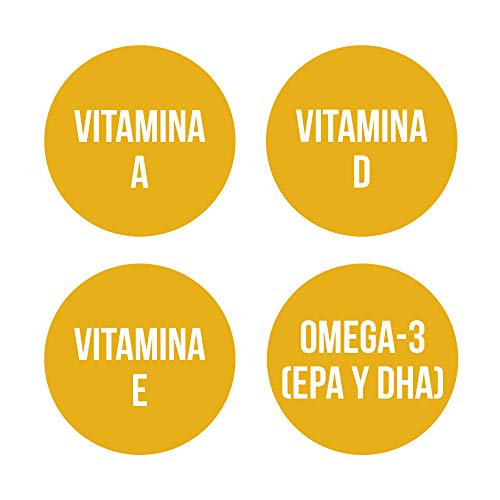 Ana Maria Lajusticia - Aceite de hígado de bacalao – 90 perlas aporte de VITAMINAS D, A y E y ácidos grasos omega 3. Envase para 30 días de tratamiento.