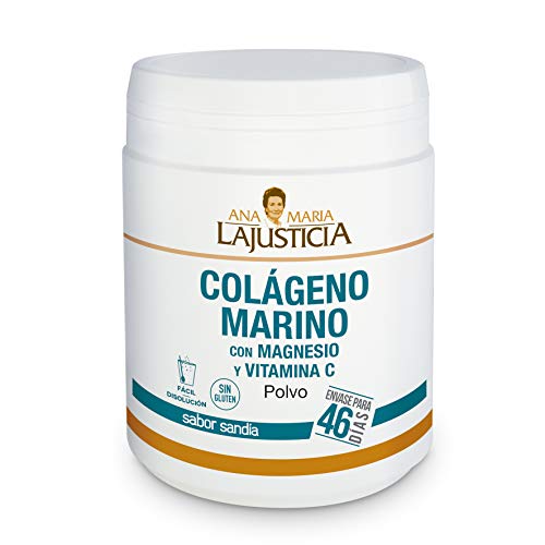 Ana Maria Lajusticia - Colágeno marino con magnesio y VIT C 350 g (sabor sandía) - Articulaciones fuertes y piel tersa. Regenerador de tejidos con colágeno hidrolizado tipo 1 y 2. Envase para 46 días