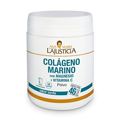 Ana Maria Lajusticia - Colágeno marino con magnesio y VIT C 350 g (sabor sandía) - Articulaciones fuertes y piel tersa. Regenerador de tejidos con colágeno hidrolizado tipo 1 y 2. Envase para 46 días Ana Maria Lajusticia - Colágeno marino con magnesio y VIT C 350 g (sabor sandía) - Articulaciones fuertes y piel tersa. Regenerador de tejidos con colágeno hidrolizado tipo 1 y 2. Envase para 46 días