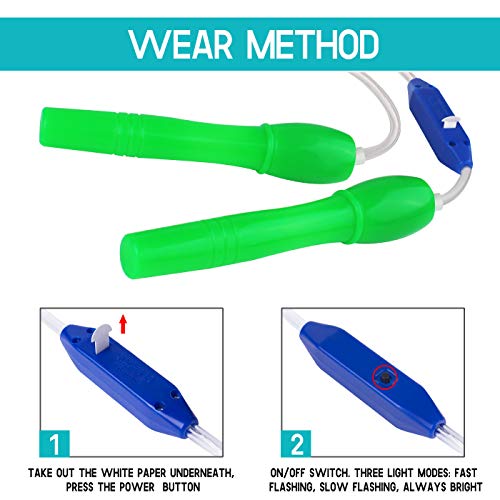 ANBET 2 Paquetes Cuerda de Salto con luz LED Longitud Ajustable y Tres Modos de luz Cuerda de Salto de Velocidad para niños, espectáculo de Luces, Fitness ANBET 2 Paquetes Cuerda de Salto con luz LED Longitud Ajustable y Tres Modos de luz Cuerda de Salto de Velocidad para niños, espectáculo de Luces, Fitness