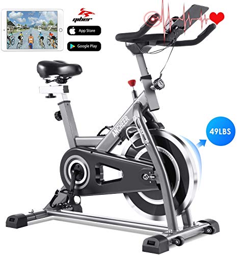 ANCHEER Bicicleta de Spinning Bicicleta Indoor de Volante de Inercia de 22kg Bicicletas de Ciclo con Conecto con App Resistencia Ajustable y Monitor LCD para Ejercicio en el Hogar (Plateado) ANCHEER Bicicleta de Spinning Bicicleta Indoor de Volante de Inercia de 22kg Bicicletas de Ciclo con Conecto con App Resistencia Ajustable y Monitor LCD para Ejercicio en el Hogar (Plateado)