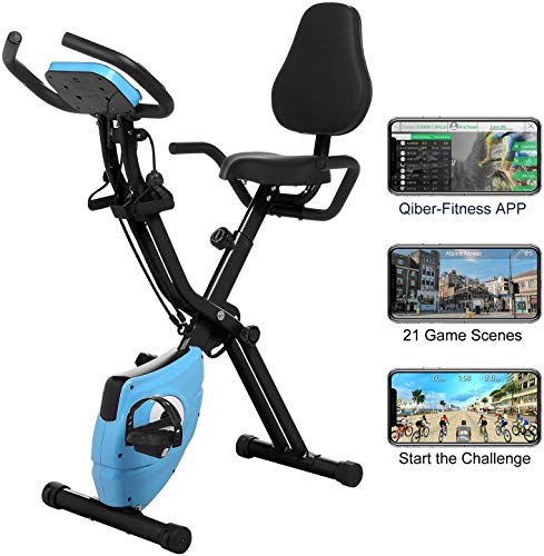 ANCHEER Bicicleta Estática Plegable con Respaldo y Bandas Resistencia Sensores de Pulso Integrados 10 Niveles de Resistencia Magnética Capacidad MAX de Peso: 120 kg ANCHEER Bicicleta Estática Plegable con Respaldo y Bandas Resistencia Sensores de Pulso Integrados 10 Niveles de Resistencia Magnética Capacidad MAX de Peso: 120 kg