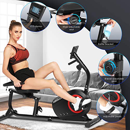 ANCHEER Bicicleta Estática Reclinable Bibicleta Indoor Resistencia de 8 Niveles, Pantalla LCD, Medición del Pulso, Asiento Ajustable, Bicicleta Estatica para Mayores ANCHEER Bicicleta Estática Reclinable Bibicleta Indoor Resistencia de 8 Niveles, Pantalla LCD, Medición del Pulso, Asiento Ajustable, Bicicleta Estatica para Mayores