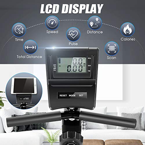 ANCHEER Bicicleta Estática Reclinable Bibicleta Indoor Resistencia de 8 Niveles, Pantalla LCD, Medición del Pulso, Asiento Ajustable, Bicicleta Estatica para Mayores ANCHEER Bicicleta Estática Reclinable Bibicleta Indoor Resistencia de 8 Niveles, Pantalla LCD, Medición del Pulso, Asiento Ajustable, Bicicleta Estatica para Mayores