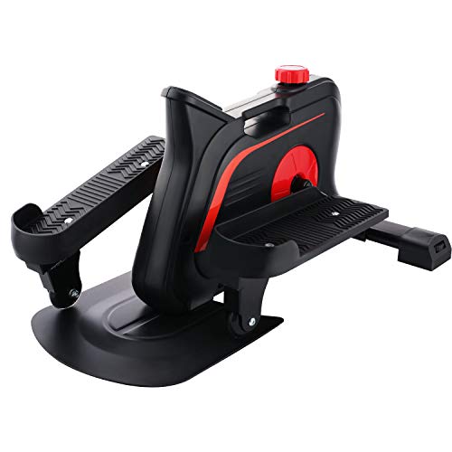 ANCHEER Mini Elíptica Mini Stepper Hometrainer 10 Niveles de Resistencia Ajustables//Pantalla LCD Stepper de apartamento portátil/Máquina de Ejercicios para Oficina Hogar, Carga MAX 110 kg (Negro)