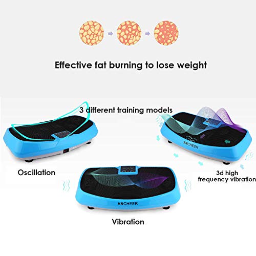 Ancheer Plataforma Vibratoria Fitness 3D Vibration | Gran Superficie Antideslizante Curvada | 2 Bandas Elásticas de Entrenamiento | Pantalla LCD (Azul 1) Ancheer Plataforma Vibratoria Fitness 3D Vibration | Gran Superficie Antideslizante Curvada | 2 Bandas Elásticas de Entrenamiento | Pantalla LCD (Azul 1)