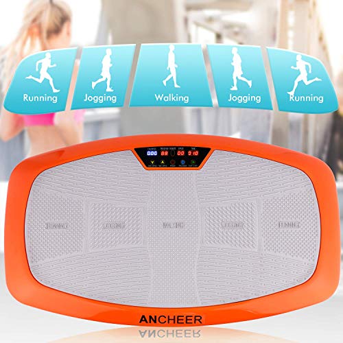 Ancheer Plataforma Vibratoria Fitness 3D Vibration | Gran Superficie Antideslizante Curvada | 2 Bandas Elásticas de Entrenamiento | Pantalla LCD (Naranja) Ancheer Plataforma Vibratoria Fitness 3D Vibration | Gran Superficie Antideslizante Curvada | 2 Bandas Elásticas de Entrenamiento | Pantalla LCD (Naranja)