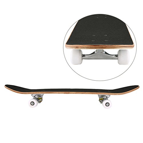 ANCHEER Skateboard Monopatín 79x19cm Patinetas Estándar Completas para Niños Jóvenes Principiantes,Cubierta de Madera de Arce Canadiense 7 Capas con Rodamientos ABEC-7 Carga Máxima 80 kg (Rojo)