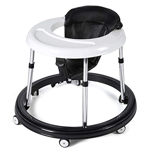 Andador Bebe, Silla de Bebe Plegable y Ajustable para bebés de 6 a 18 meses (Negro con Freno)