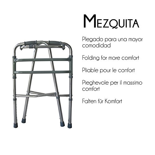 Andador para ancianos sin ruedas | Aluminio ultraligero | Regulable en altura| Plegable | Asistencia de movilidad | Peso máximo soportado 100 kg | Modelo Mezquita | Mobiclinic Andador para ancianos sin ruedas | Aluminio ultraligero | Regulable en altura| Plegable | Asistencia de movilidad | Peso máximo soportado 100 kg | Modelo Mezquita | Mobiclinic