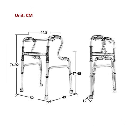 Andador portátil con Asiento y Rueda, Andador para Adultos, Andador Resistente a la obesidad para Ancianos, Andador de Altura Ajustable para Ancianos