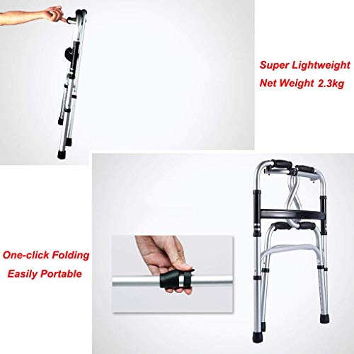 Andador portátil con Asiento y Rueda, Andador para Adultos, Andador Resistente a la obesidad para Ancianos, Andador de Altura Ajustable para Ancianos