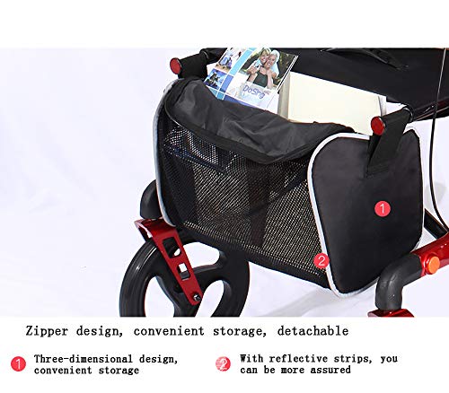 Andadores para discapacidad Roller Walker de 4 Ruedas con Asiento y Maletero Old Man Carrito de Compras de 360 Grados La Rueda Delantera se Puede Girar