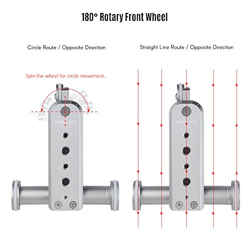 Andoer Kingjoy PPL-06S 3-Wheel Auto Dolly 5 Velocidades Motorizado Coche de Vídeo Patinador Deslizante con Batería Recargable del USB/Aleación de Aluminio Principal de la Bola,Max. Carga 4Kg