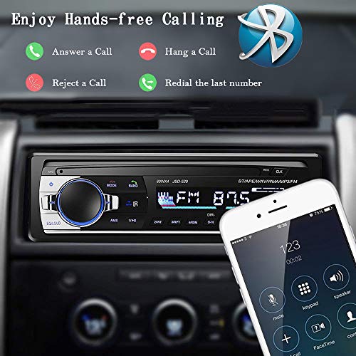 Andven Autoradio Bluetooth, 4×60W Manos Libres Radio Estéreo de Coche, Apoyo de Reproductor MP3, Llamadas Manos Libres, Función de Radio y de Archivo