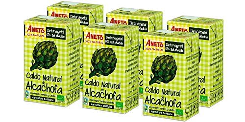 Aneto 100% Natural - Caldo de Alcachofa Ecológica - caja de 6 unidades de 1 litro Aneto 100% Natural - Caldo de Alcachofa Ecológica - caja de 6 unidades de 1 litro