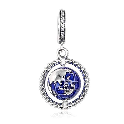 Angelazy Abalorio De Plata 925 para Mujer,Moda Creativa Spinning Blue Earth Forma Pulsera Collar Encanto Cordones para Damas/Niña/Madre/Hija Regalo De Cumpleaños Fiesta Vestido Actual Proximidad Angelazy Abalorio De Plata 925 para Mujer,Moda Creativa Spinning Blue Earth Forma Pulsera Collar Encanto Cordones para Damas/Niña/Madre/Hija Regalo De Cumpleaños Fiesta Vestido Actual Proximidad