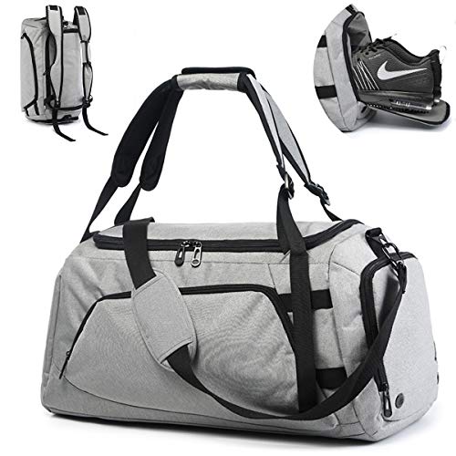 AngLink Bolsa De Deporte,Bolsa Gimnasio,Bolsa De Viaje Impermeable Y Ligera Adecuada para Deportes Entrenamiento,Yoga,Fitness,Vacaciones,40L,Gris