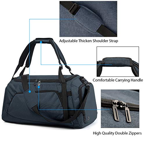 AngLink Bolsa De Deporte,Bolsa Gimnasio,Bolsa De Viaje Impermeable Y Ligera Adecuada para Deportes Entrenamiento,Yoga,Fitness,Vacaciones,40L,Negro