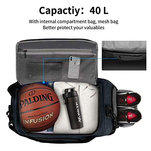 AngLink Bolsa De Deporte,Bolsa Gimnasio,Bolsa De Viaje Impermeable Y Ligera Adecuada para Deportes Entrenamiento,Yoga,Fitness,Vacaciones,40L,Negro AngLink Bolsa De Deporte,Bolsa Gimnasio,Bolsa De Viaje Impermeable Y Ligera Adecuada para Deportes Entrenamiento,Yoga,Fitness,Vacaciones,40L,Negro