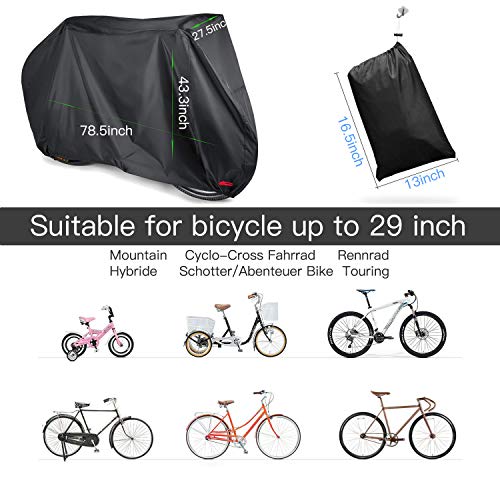 AngLink Funda Bicicleta, 210D Oxford 200 x 110 x 70 cm Cubierta Impermeable de Bicicleta Funda Protectora Bici contra Lluvia, Agua, Polvo y Rayos Ultravioleta