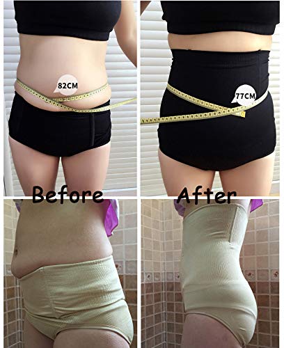 ANGOOL Cintura Alta Braguitas Moldeadora Fajas Reductoras Efecto Vientre Plano para Body Shaper para Mujer (Beige, M)