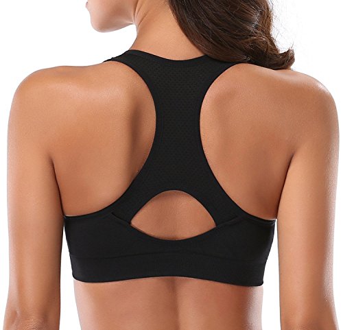 ANGOOL Sujetador Deportivo Almohadillas Extraíbles Yoga Run Bra para Mujer