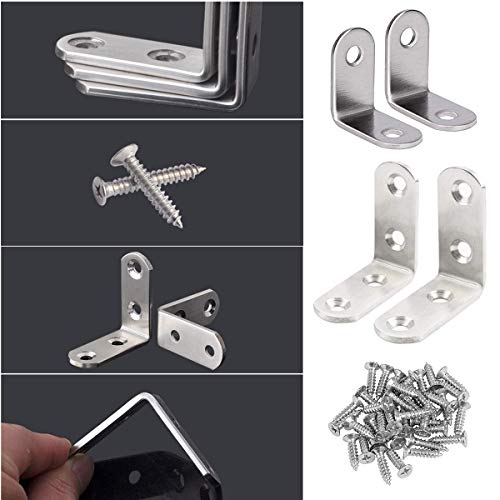 Ángulo Recto Soportes,Liwein Soportes de Esquina de Acero Inoxidable Sujetador de Esquina de Ángulo Recto Soporte de Ángulo con 100 Tornillos para Muebles 30mm 40mm 50mm(Plateado) Ángulo Recto Soportes,Liwein Soportes de Esquina de Acero Inoxidable Sujetador de Esquina de Ángulo Recto Soporte de Ángulo con 100 Tornillos para Muebles 30mm 40mm 50mm(Plateado)