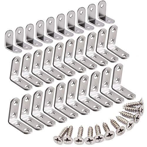Ángulo Recto Soportes,Liwein Soportes de Esquina de Acero Inoxidable Sujetador de Esquina de Ángulo Recto Soporte de Ángulo con 100 Tornillos para Muebles 30mm 40mm 50mm(Plateado) Ángulo Recto Soportes,Liwein Soportes de Esquina de Acero Inoxidable Sujetador de Esquina de Ángulo Recto Soporte de Ángulo con 100 Tornillos para Muebles 30mm 40mm 50mm(Plateado)