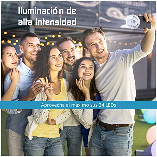Anillo de Luz Selfie LED Mini Flux’S, Recargable por USB, con Pinza de Sujeción, para Móvil, Tablet o Portátil, para Selfies, Youtube, TIK Tok, Instagram, Directos, Videollamadas, Maquillaje