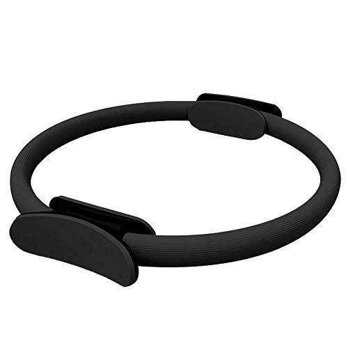 Anillo de Pilates Círculo Mágico para Fitnes, Aro de Pilates para Entrenamiento Fitness los Muslos Internos y Externos Mejora la Fuerza Flexibilidad y Postura (Negro)