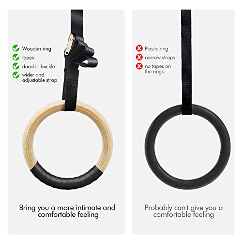 Anillos de Gimnasia Anillos de Entrenamiento de Madera Antideslizantes 400 kg para Trabajo Pesado con Correas Ajustables de 4 m Hebillas de Metal para Gimnasio en Casa Entrenamiento de Cuerpo Completo Anillos de Gimnasia Anillos de Entrenamiento de Madera Antideslizantes 400 kg para Trabajo Pesado con Correas Ajustables de 4 m Hebillas de Metal para Gimnasio en Casa Entrenamiento de Cuerpo Completo