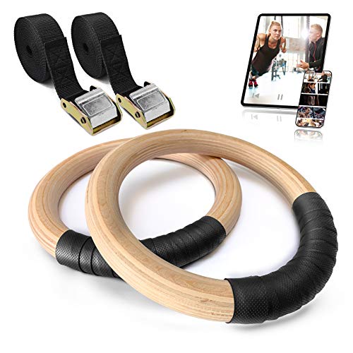 Anillos de Gimnasia Anillos de Entrenamiento de Madera Antideslizantes 400 kg para Trabajo Pesado con Correas Ajustables de 4 m Hebillas de Metal para Gimnasio en Casa Entrenamiento de Cuerpo Completo Anillos de Gimnasia Anillos de Entrenamiento de Madera Antideslizantes 400 kg para Trabajo Pesado con Correas Ajustables de 4 m Hebillas de Metal para Gimnasio en Casa Entrenamiento de Cuerpo Completo