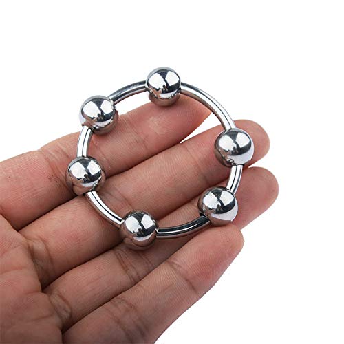 Anillos de metal con 6 cuentas, poderosos anillos de ejercicio para hombres, 3 piezas en 1 juego (40, 35, 32 mm)