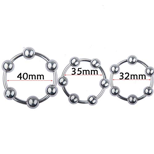 Anillos de metal con 6 cuentas, poderosos anillos de ejercicio para hombres, 3 piezas en 1 juego (40, 35, 32 mm) Anillos de metal con 6 cuentas, poderosos anillos de ejercicio para hombres, 3 piezas en 1 juego (40, 35, 32 mm)