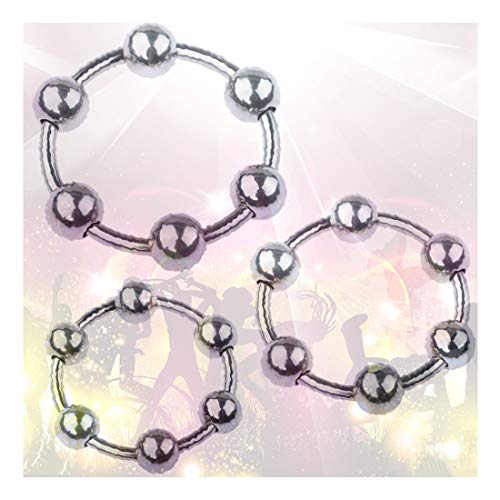 Anillos de metal con 6 cuentas, poderosos anillos de ejercicio para hombres, 3 piezas en 1 juego (40, 35, 32 mm) Anillos de metal con 6 cuentas, poderosos anillos de ejercicio para hombres, 3 piezas en 1 juego (40, 35, 32 mm)