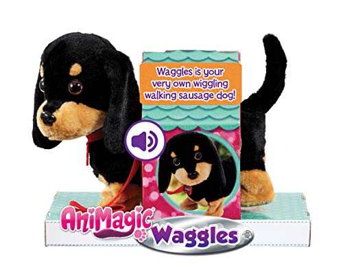 Animagic- Waggles, mi Perrito Salchicha Mascota Que ladra y anda, Color Negro - marrón, Talla Única (256655) Animagic- Waggles, mi Perrito Salchicha Mascota Que ladra y anda, Color Negro - marrón, Talla Única (256655)